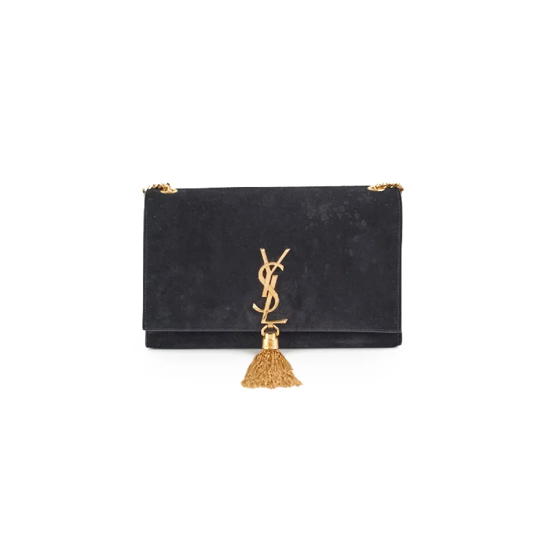 Saint Laurent Kate Medium Tassel Suede Black