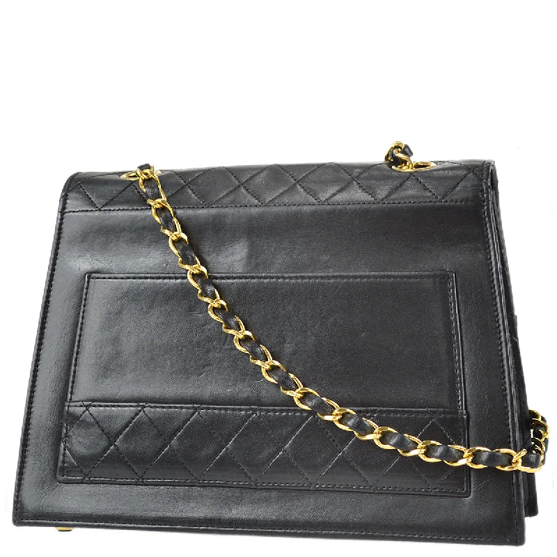 Chanel Mademoiselle Lock Shoulder Bag Black Lambskin