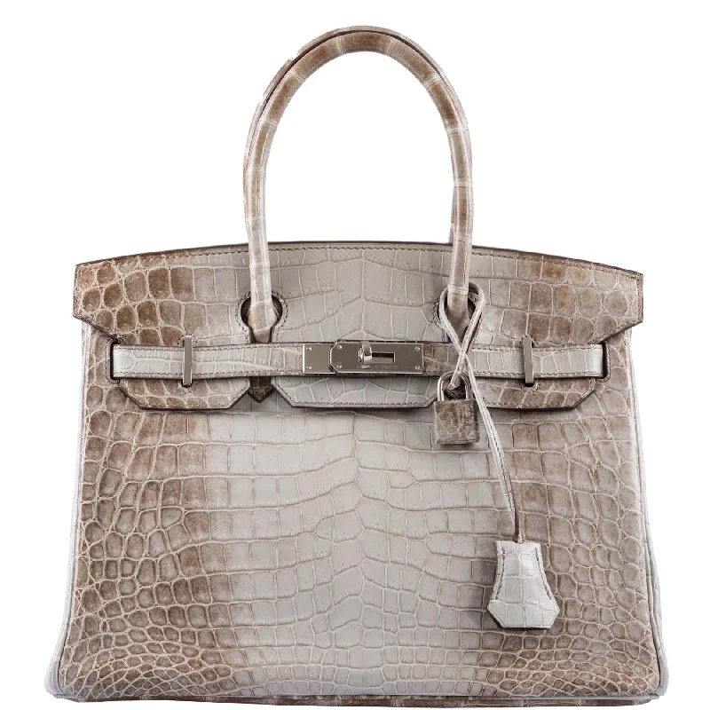 Hermès Gris Cendre Himalaya Birkin 30 Matte Nilo Crocodile with Palladium Hardware - 2013, Q Square