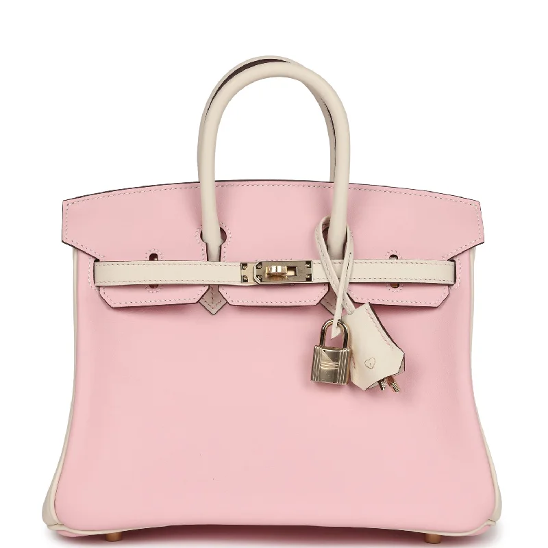 Hermes Special Order (HSS) Birkin 25 Rose Sakura and Nata Swift Permabrass Hardware