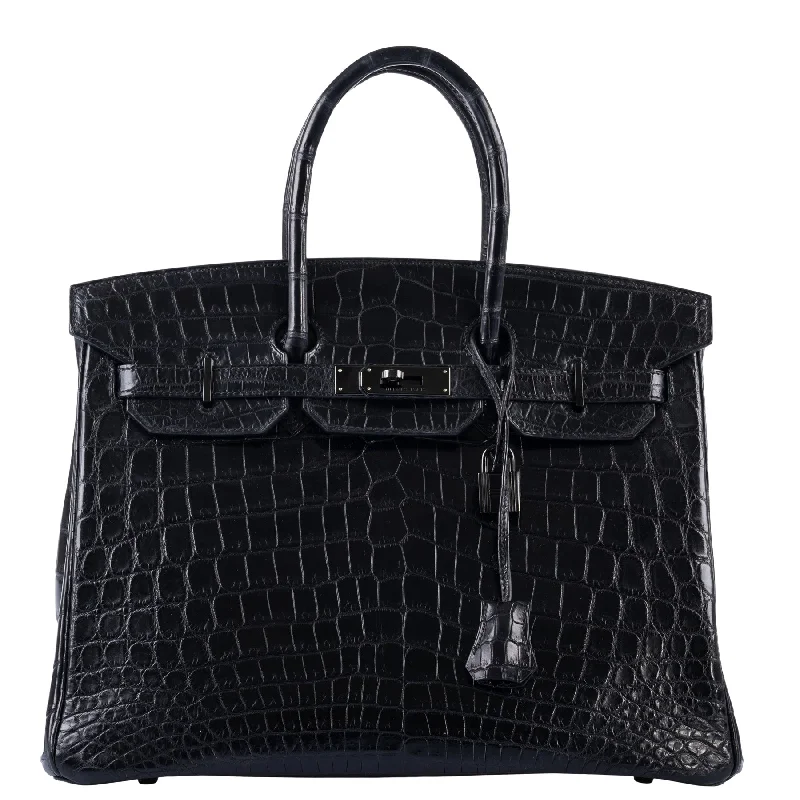 Hermès Birkin 35 SO BLACK Matte Niloticus Crocodile PVD Black Hardware