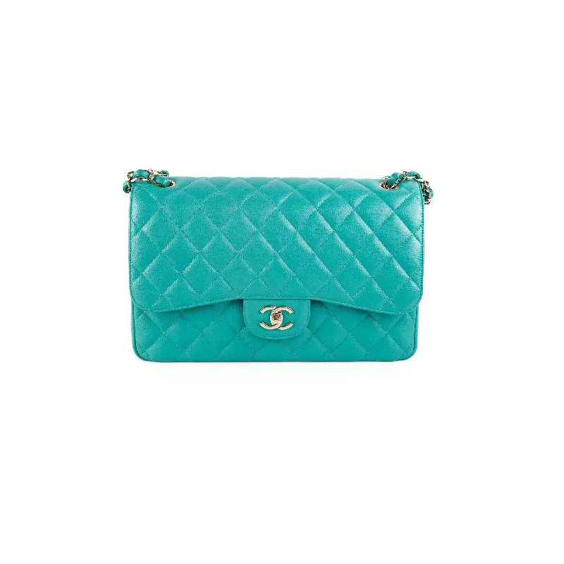 Chanel Jumbo Classic Flap Caviar Turquoise - Sereis 23