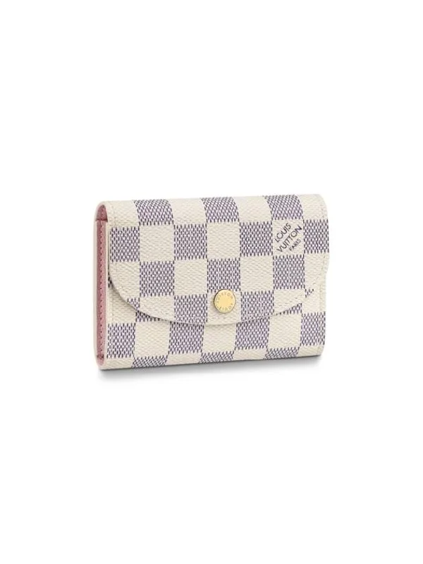 Louis Vuitton Rosalie Coin Purse Damier Azure Rose Ballerine Pink