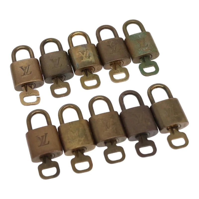 LOUIS VUITTON Padlock 10set metal Gold Tone LV Auth 87706