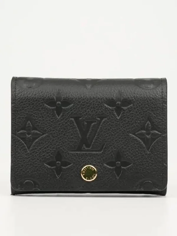 Louis Vuitton Business Card Holder Monogram Embossed Leather Black M58456