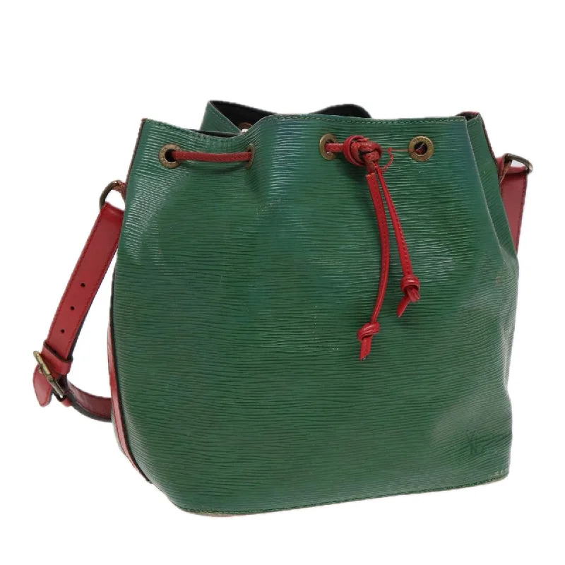 LOUIS VUITTON Epi Petit Noe Shoulder Bag Bicolor Green Red M44147 LV Auth 87503